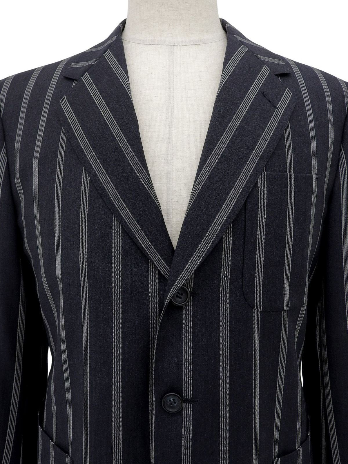 ストライプパターンジャケット ネイビー/ホワイト