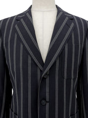 ストライプパターンジャケット ネイビー/ホワイト