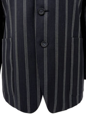 ストライプパターンジャケット ネイビー/ホワイト