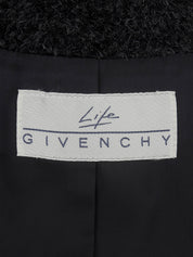 Wool big collar double-breasted coat in black