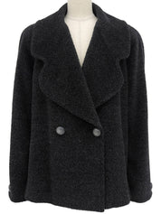 ウールビッグカラーダブルブレストコート ブラック