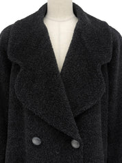 ウールビッグカラーダブルブレストコート ブラック