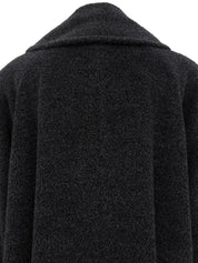 ウールビッグカラーダブルブレストコート #9ブラック