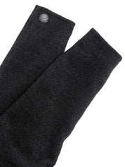 Wool big collar double-breasted coat in black