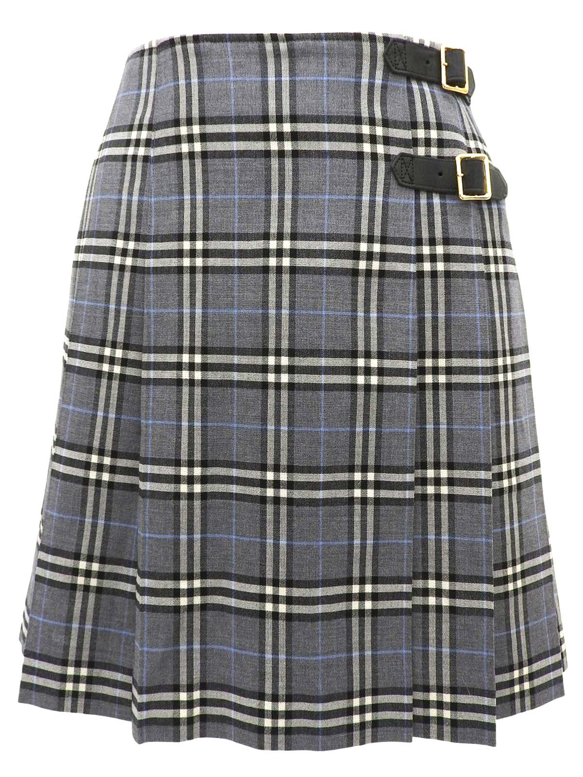 Check Pattern Pleated Mini Skirt in Gray