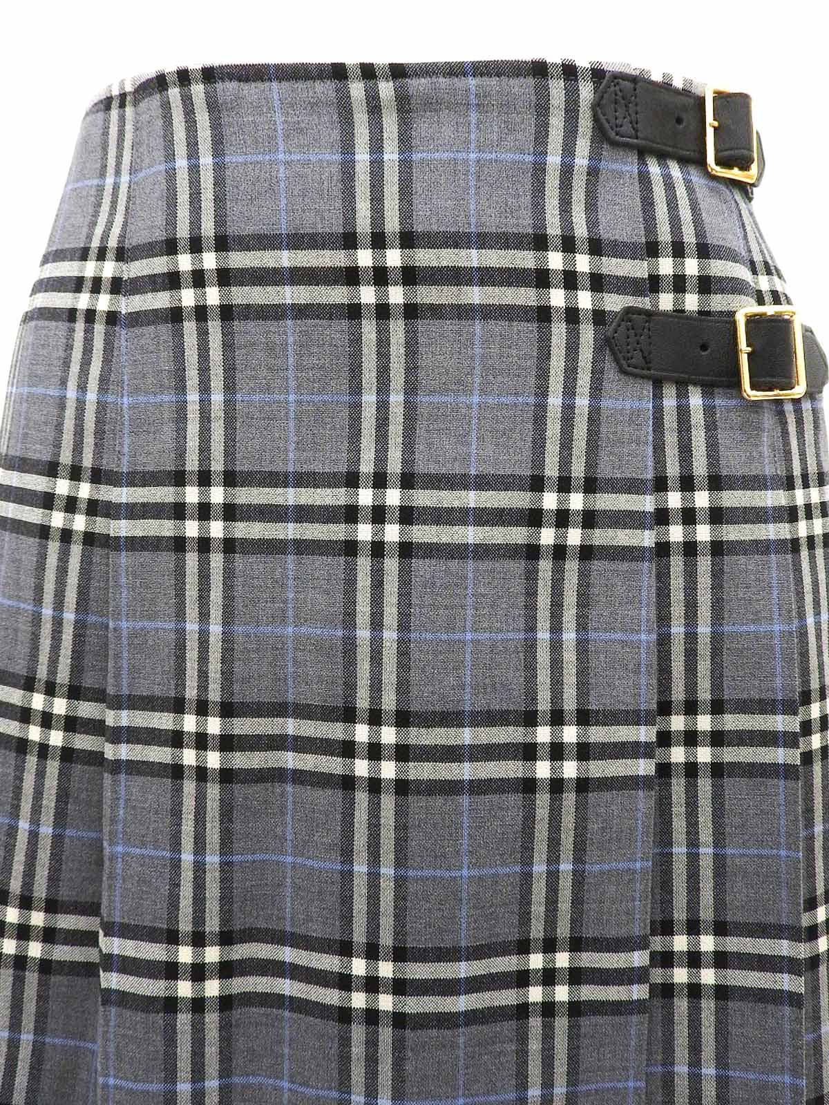 Check Pattern Pleated Mini Skirt in Gray