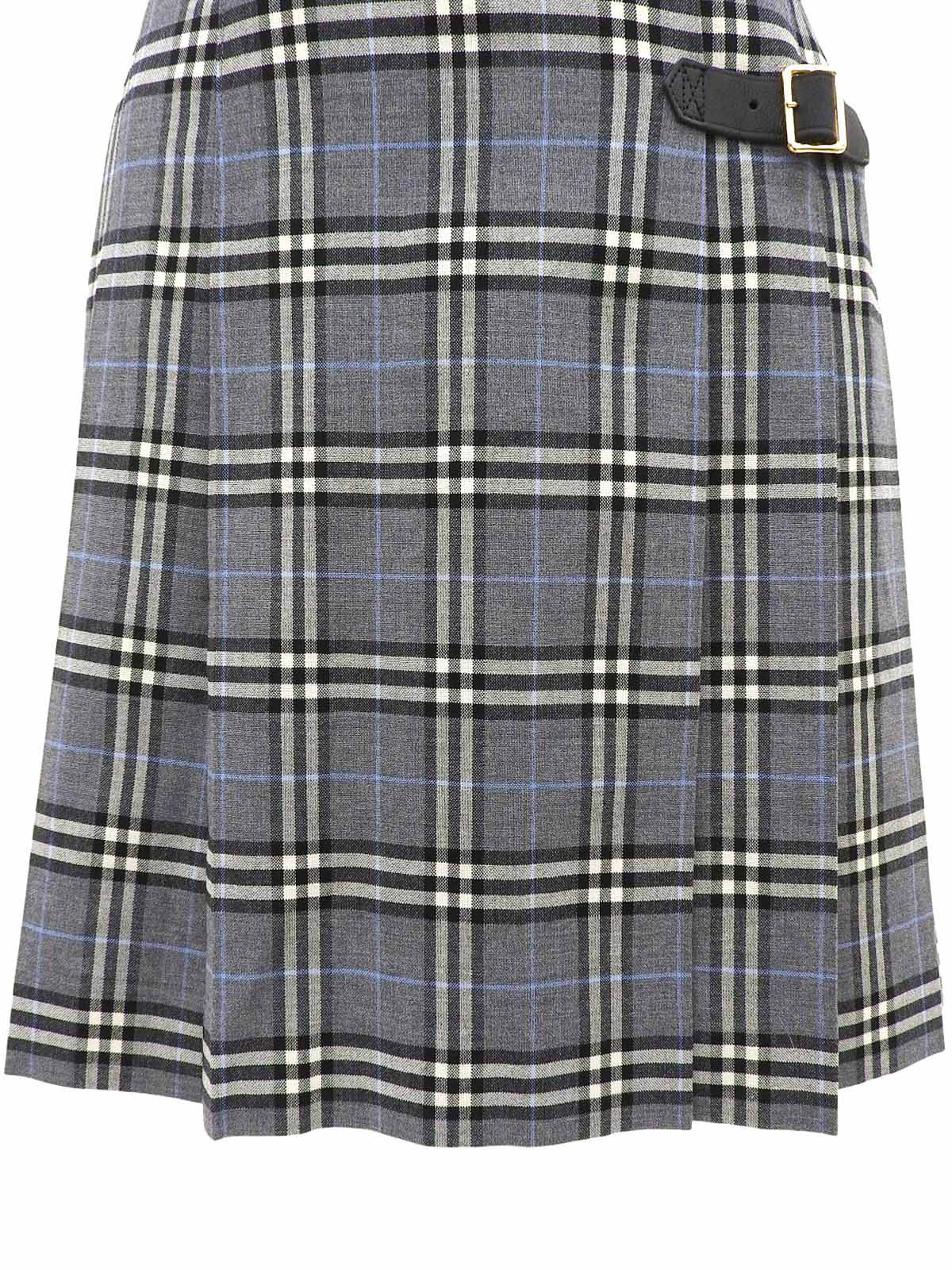 Check Pattern Pleated Mini Skirt in Gray