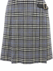 Check Pattern Pleated Mini Skirt in Gray