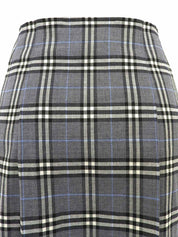 Check Pattern Pleated Mini Skirt in Gray