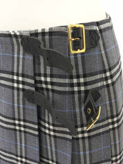 Check Pattern Pleated Mini Skirt in Gray