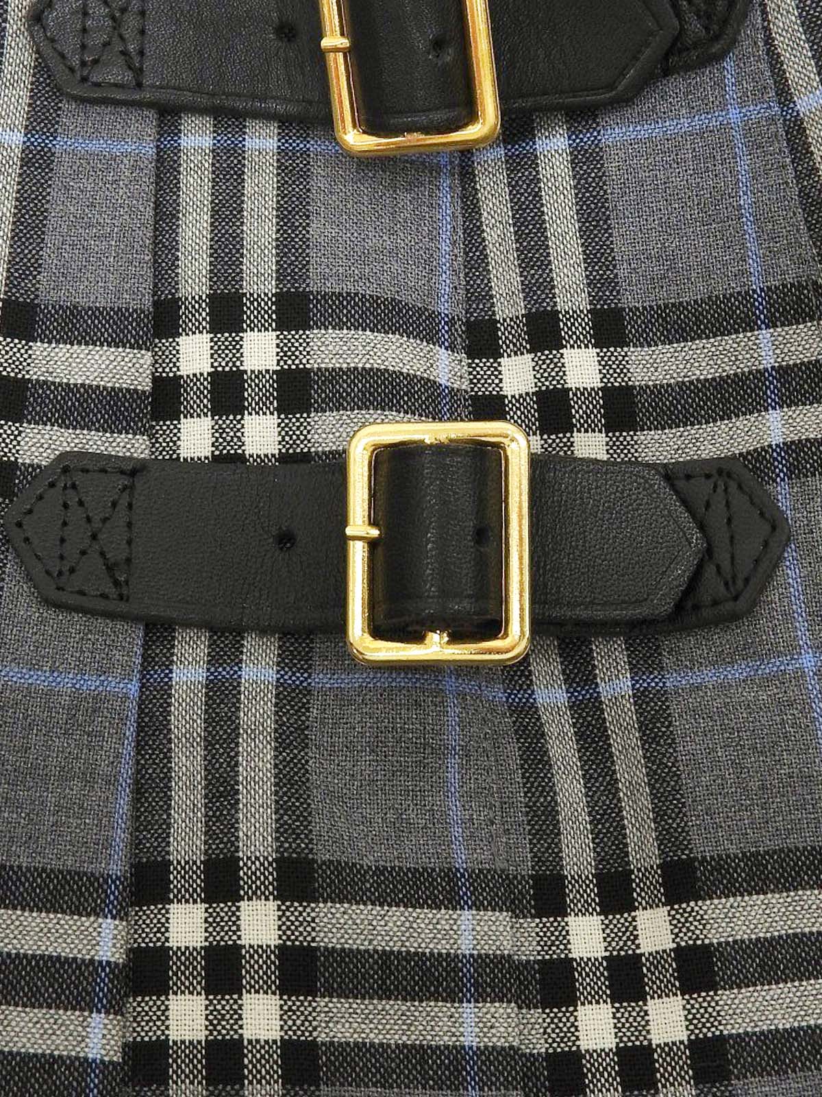 Check Pattern Pleated Mini Skirt in Gray