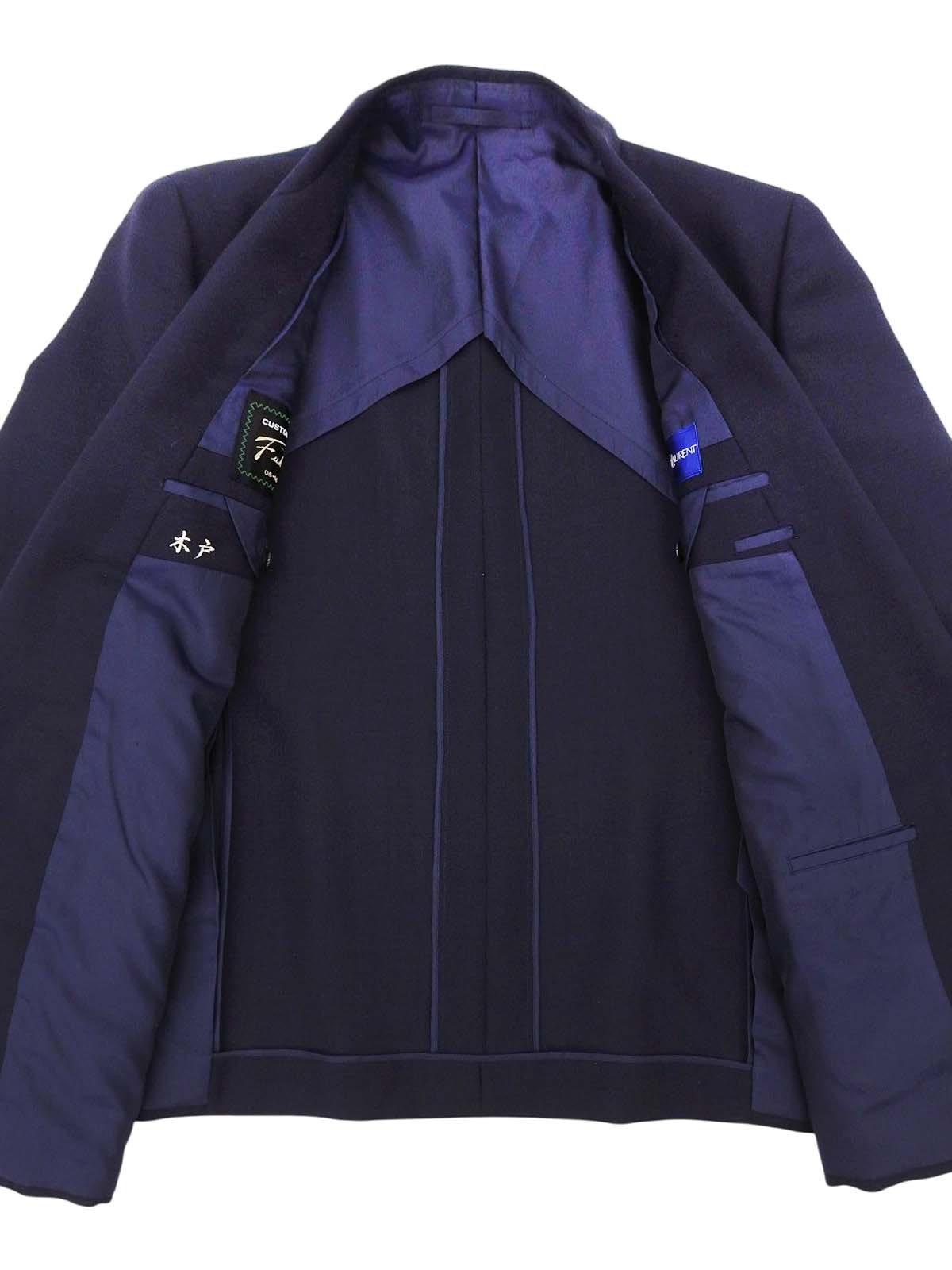 ロゴボタンダブルブレストブレザー ネイビー