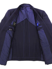 ロゴボタンダブルブレストブレザー ネイビー