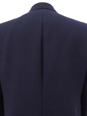 ロゴボタンダブルブレストブレザー ネイビー