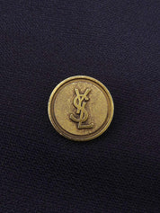 ロゴボタンダブルブレストブレザー ネイビー