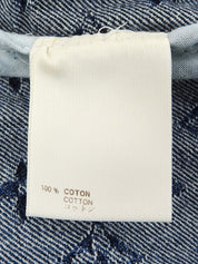 Denim Monogram Pattern Double-Breasted Jacket Blue/Black