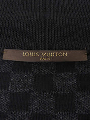 Logo Zip-Up Knit Cardigan in Black