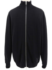 ロゴジップアップニットカーディガン ブラック