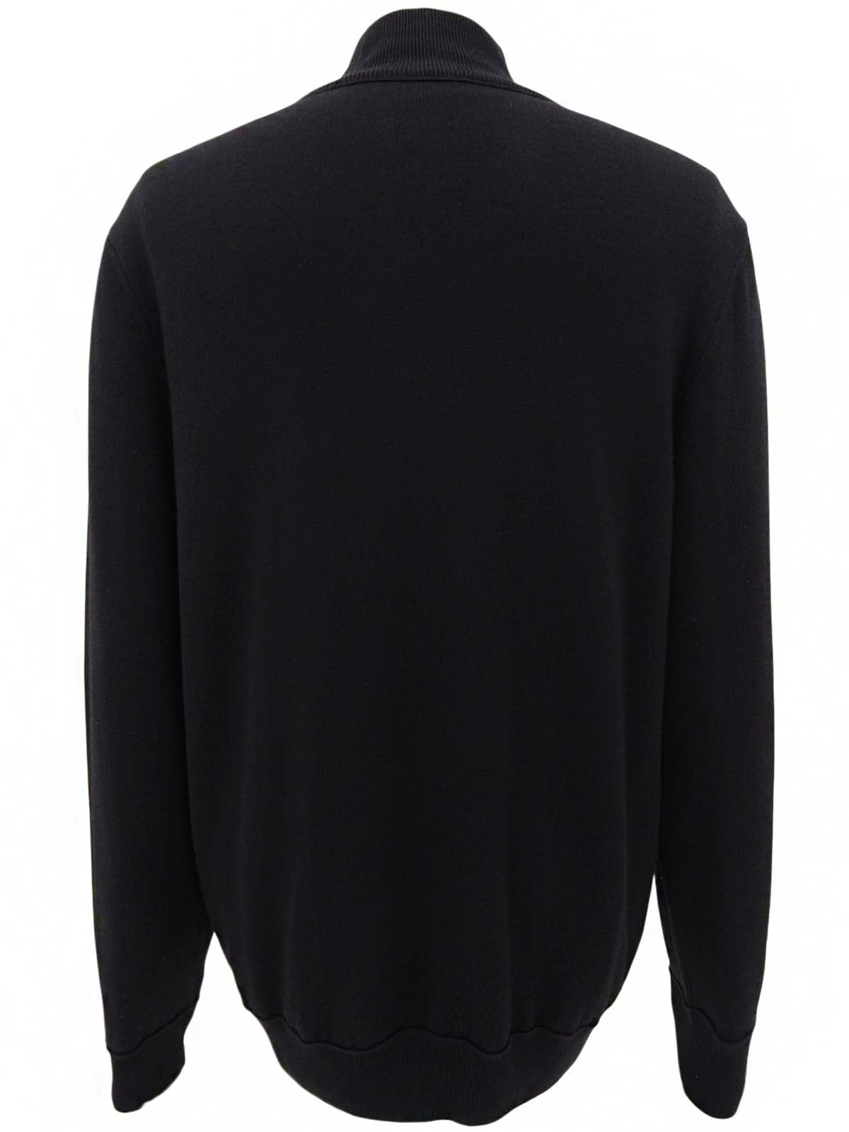 ロゴジップアップニットカーディガン ブラック