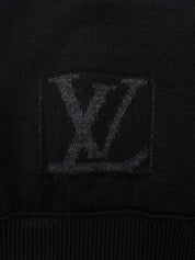 Logo Zip-Up Knit Cardigan in Black