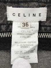 マカダム刺繍デニムパンツ グレー