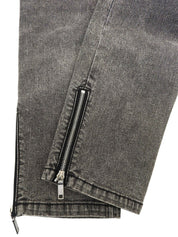 マカダム刺繍デニムパンツ グレー