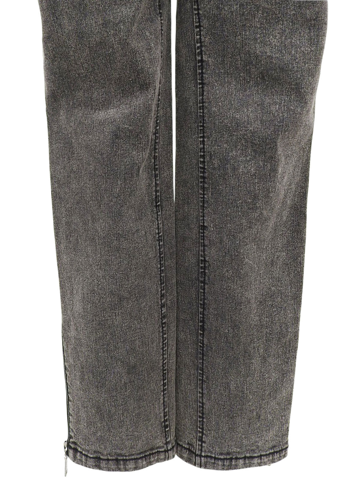 マカダム刺繍デニムパンツ グレー