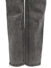 マカダム刺繍デニムパンツ グレー