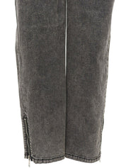 マカダム刺繍デニムパンツ グレー