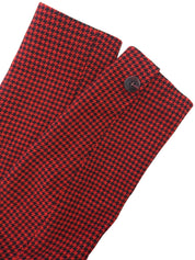 ハウンドトゥースパターンノーカラージャケット レッド/ブラック