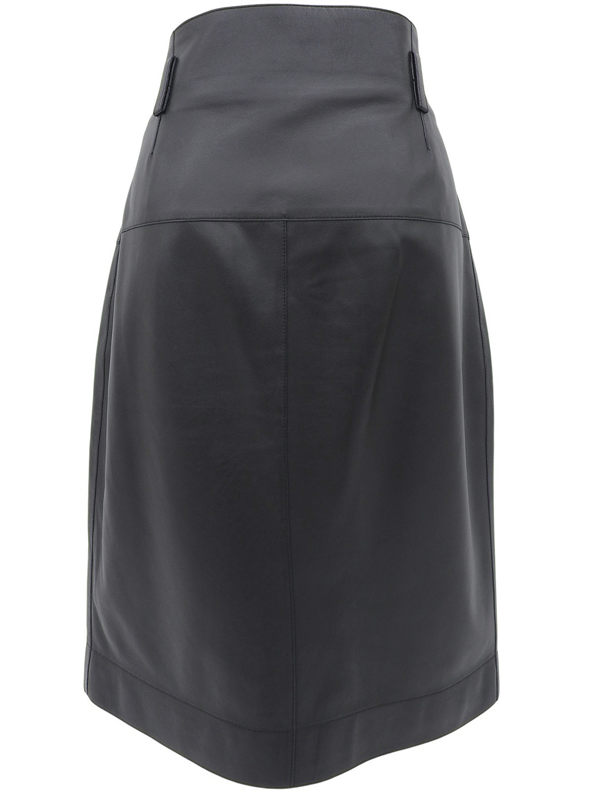 Leather Wrap Design Skirt in Black