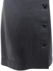 Leather Wrap Design Skirt in Black