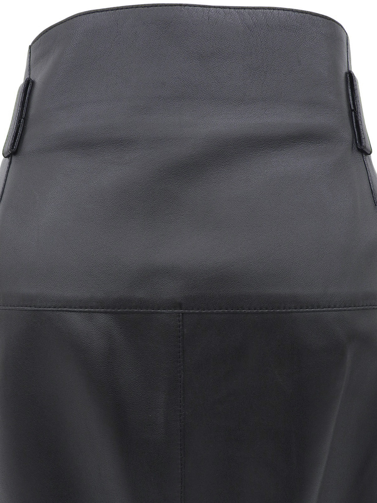 Leather Wrap Design Skirt in Black