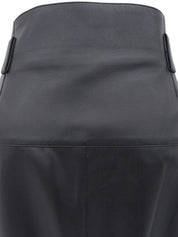 Leather Wrap Design Skirt in Black