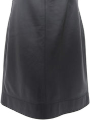 Leather Wrap Design Skirt in Black