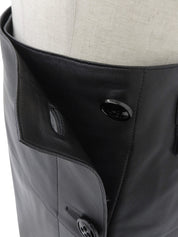 Leather Wrap Design Skirt in Black