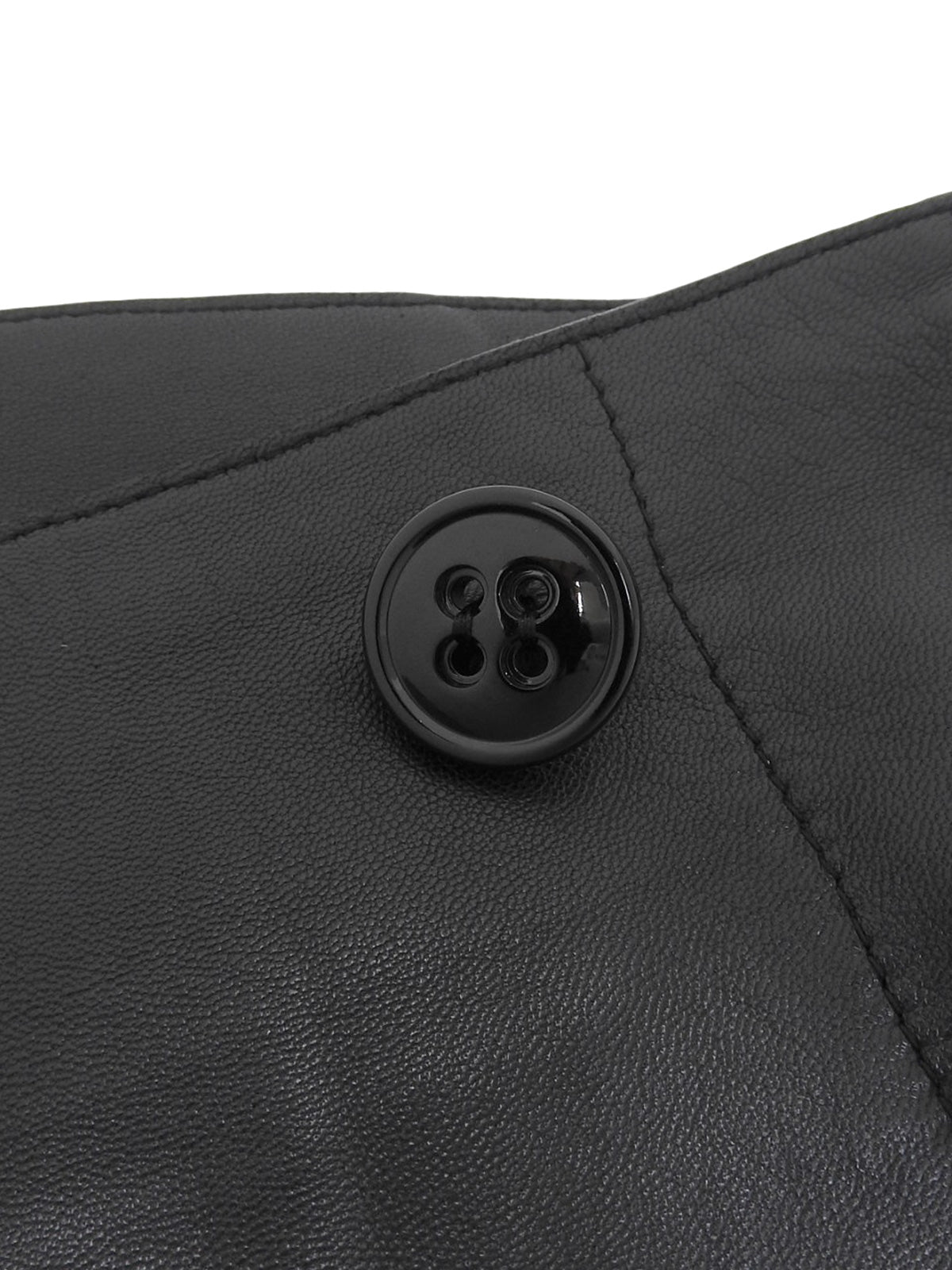 Leather Wrap Design Skirt in Black