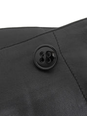 Leather Wrap Design Skirt in Black