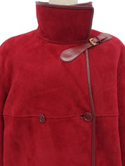 红色羊毛立领大衣