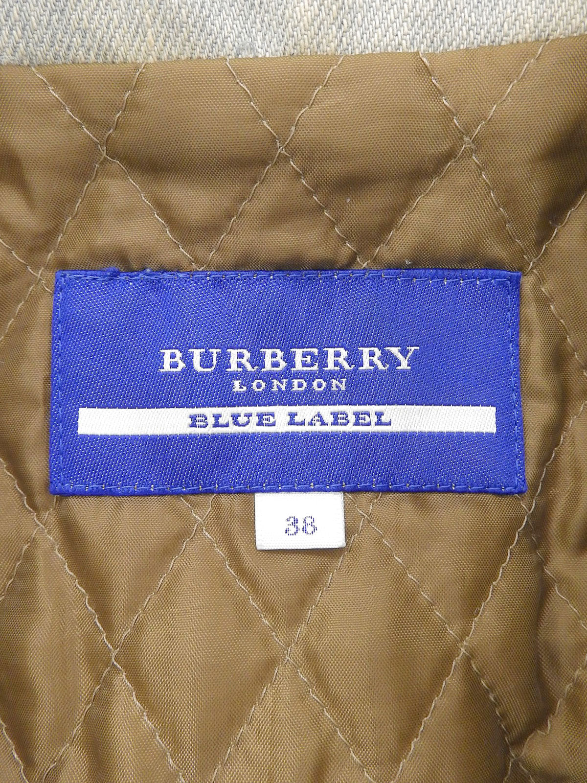 Fur denim jacket in light blue/beige