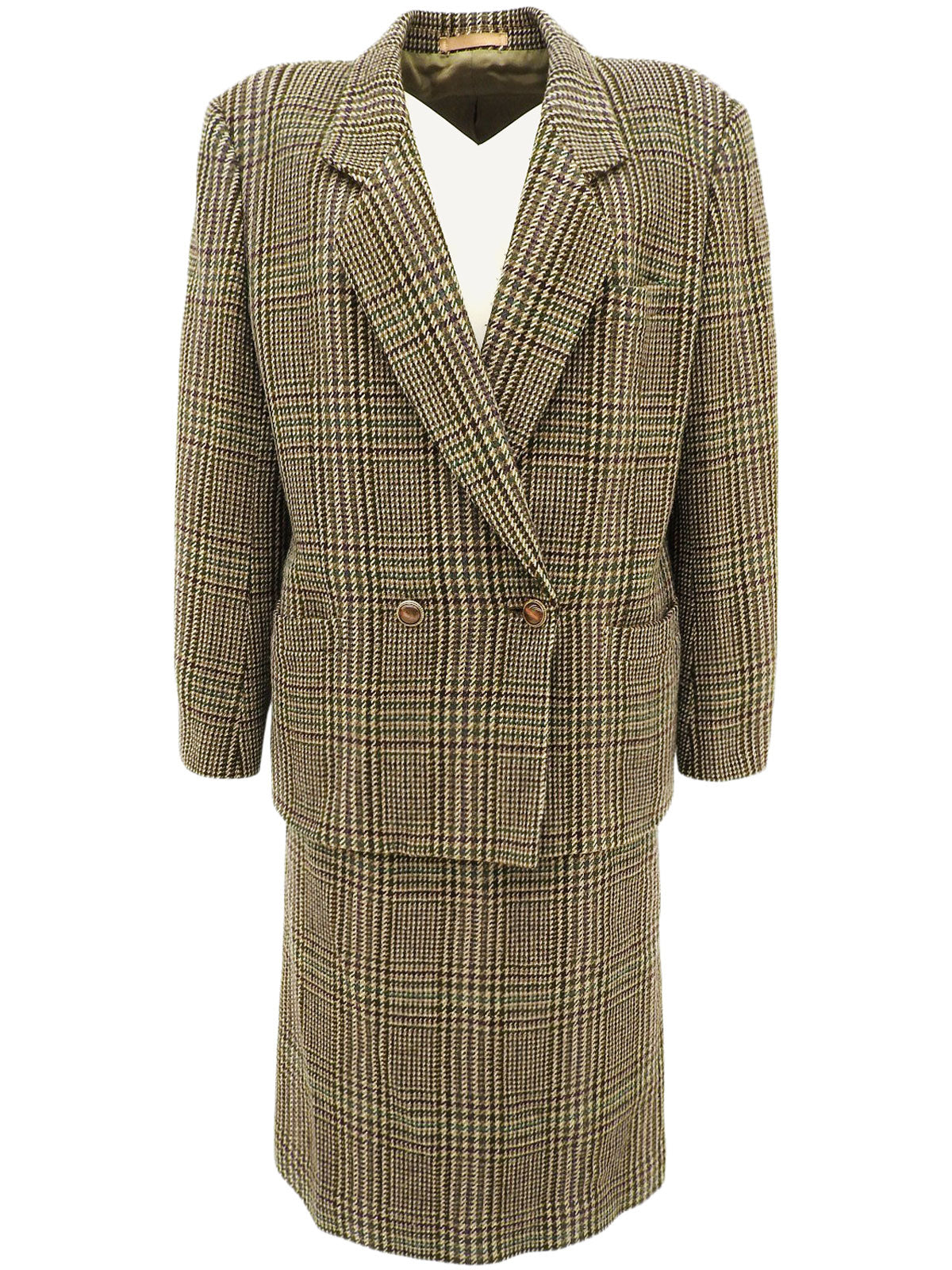 Check Pattern Set in Brown/Green/Multi