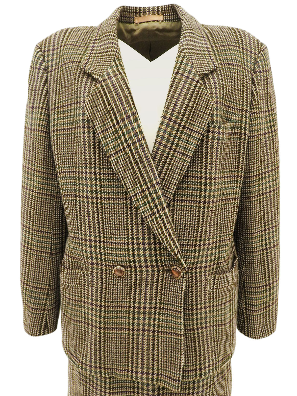 Check Pattern Set in Brown/Green/Multi