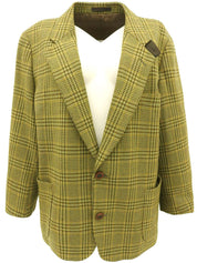 チェックパターンロゴボタンジャケット カーキ