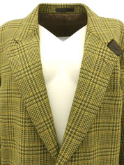 チェックパターンロゴボタンジャケット カーキ