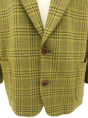 チェックパターンロゴボタンジャケット カーキ