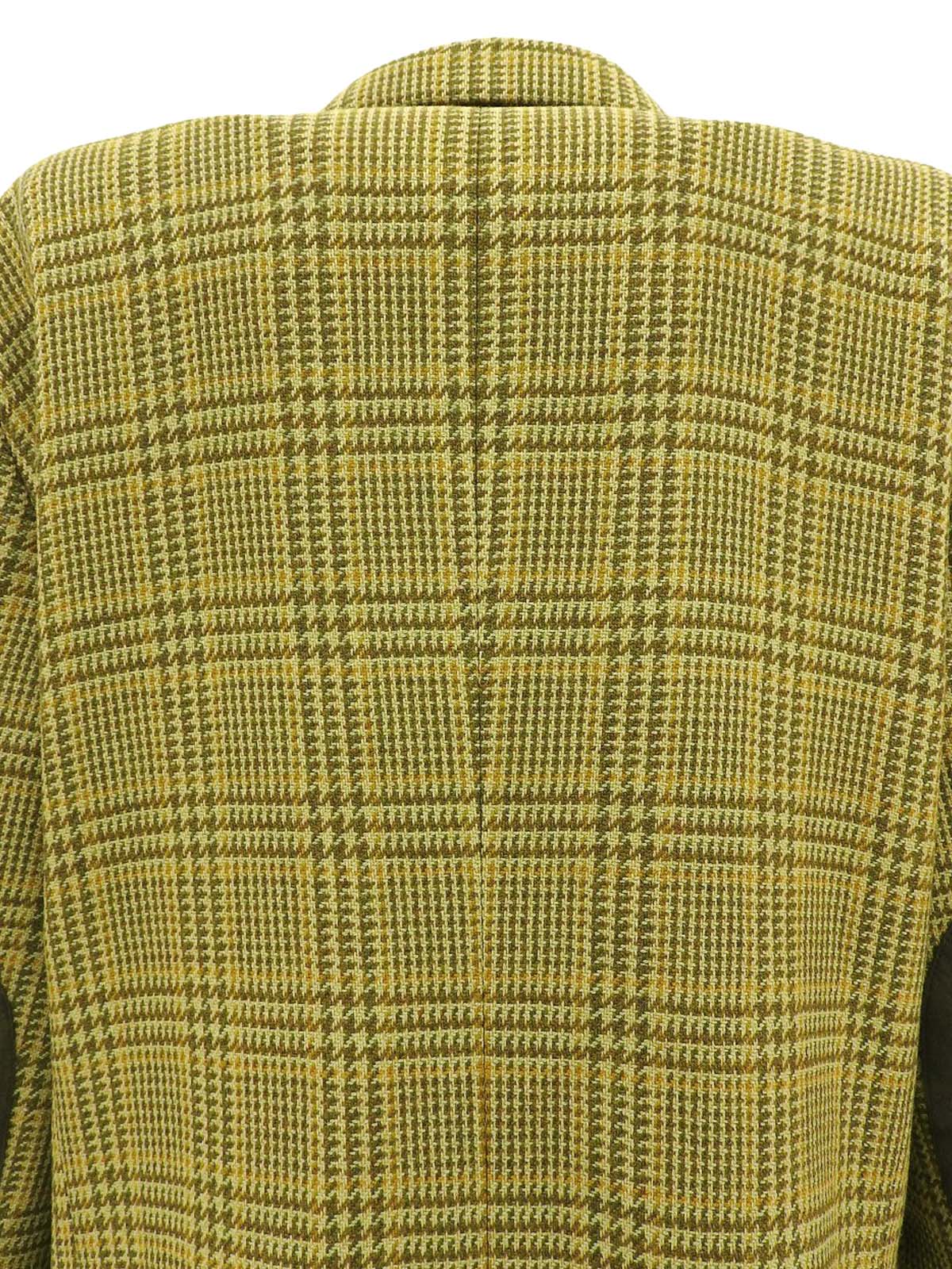 卡其色格纹Logo纽扣夹克