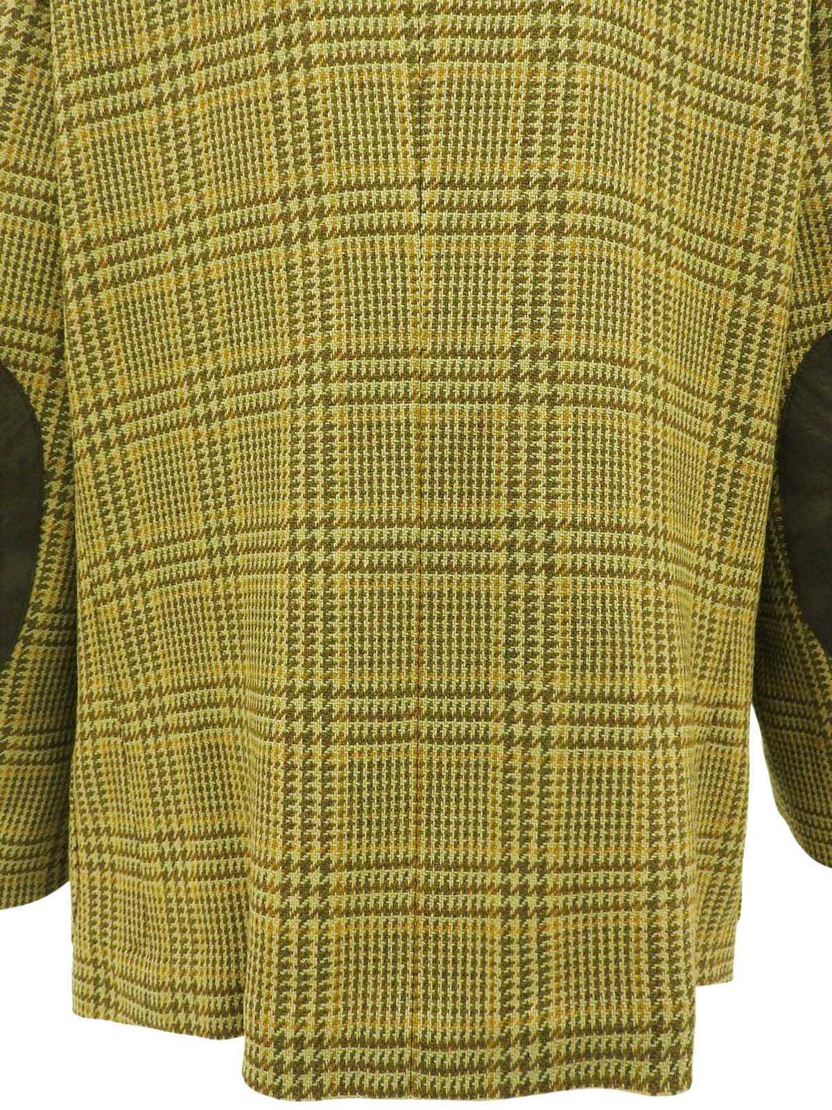 チェックパターンロゴボタンジャケット カーキ