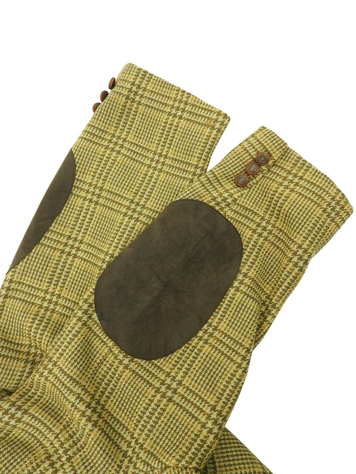 チェックパターンロゴボタンジャケット カーキ