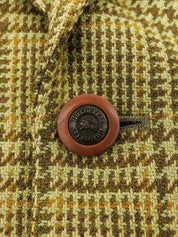 チェックパターンロゴボタンジャケット カーキ