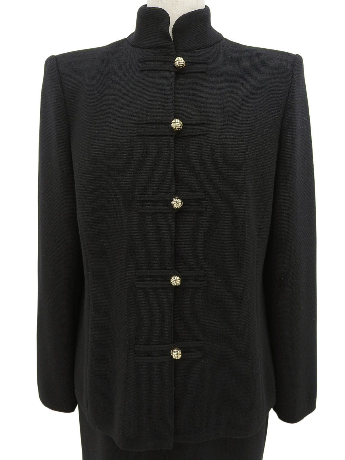 チャイナボタンニットセットアップ ブラック